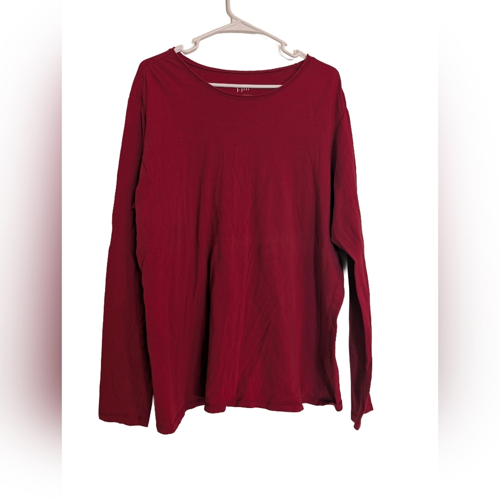 J. Jill Red Long Sleeve Tee